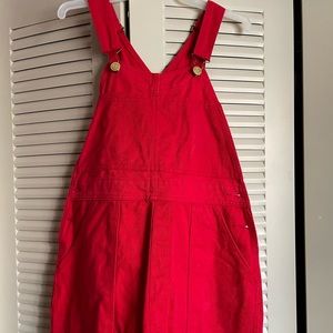 Mustang red big bud press short overalls shortalls size small